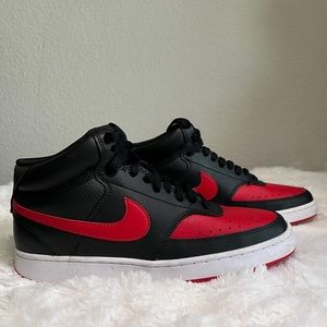 NIKE MENS COURT VISION MID SNEAKER - BLACK